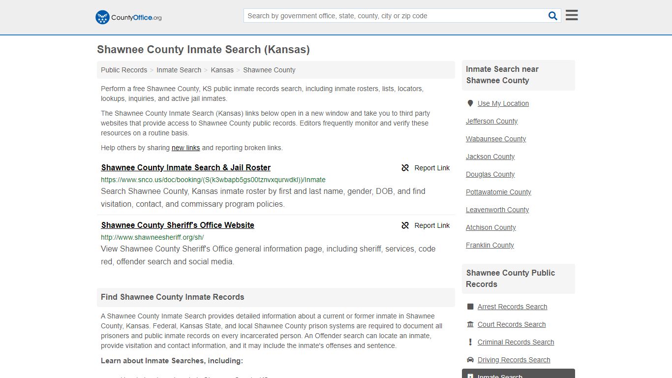 Inmate Search - Shawnee County, KS (Inmate Rosters & Locators)